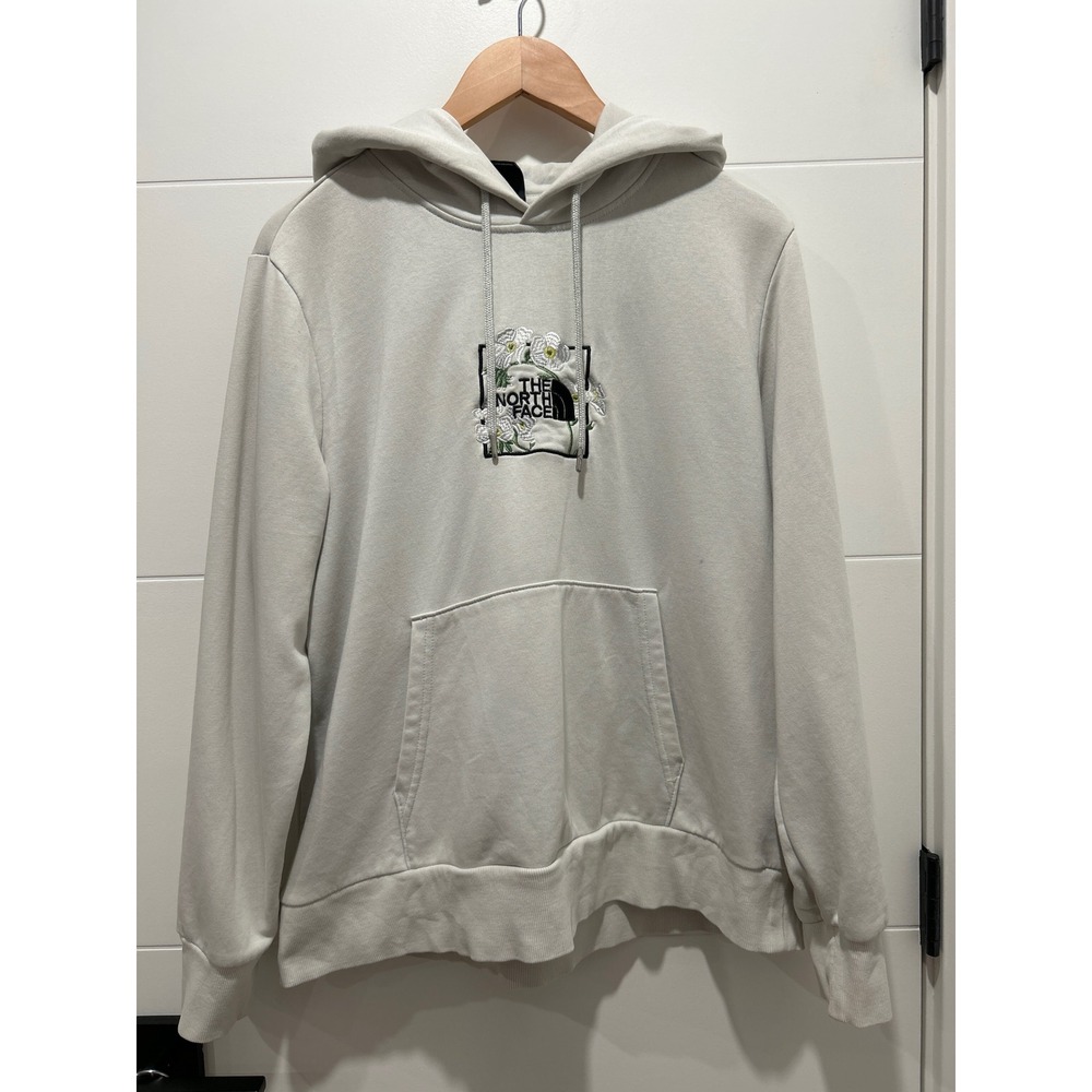 The North Face Womens Himalayan Source Floral Box Logo Hoodie Grey XL